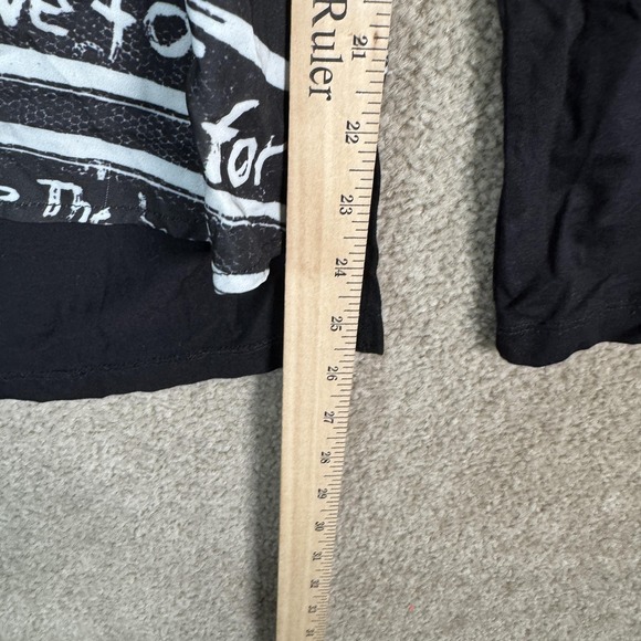 Jane & John Shirt Womens Medium Black Graphic Rhinestone Long Sleeve Top - Picture 4 of 9